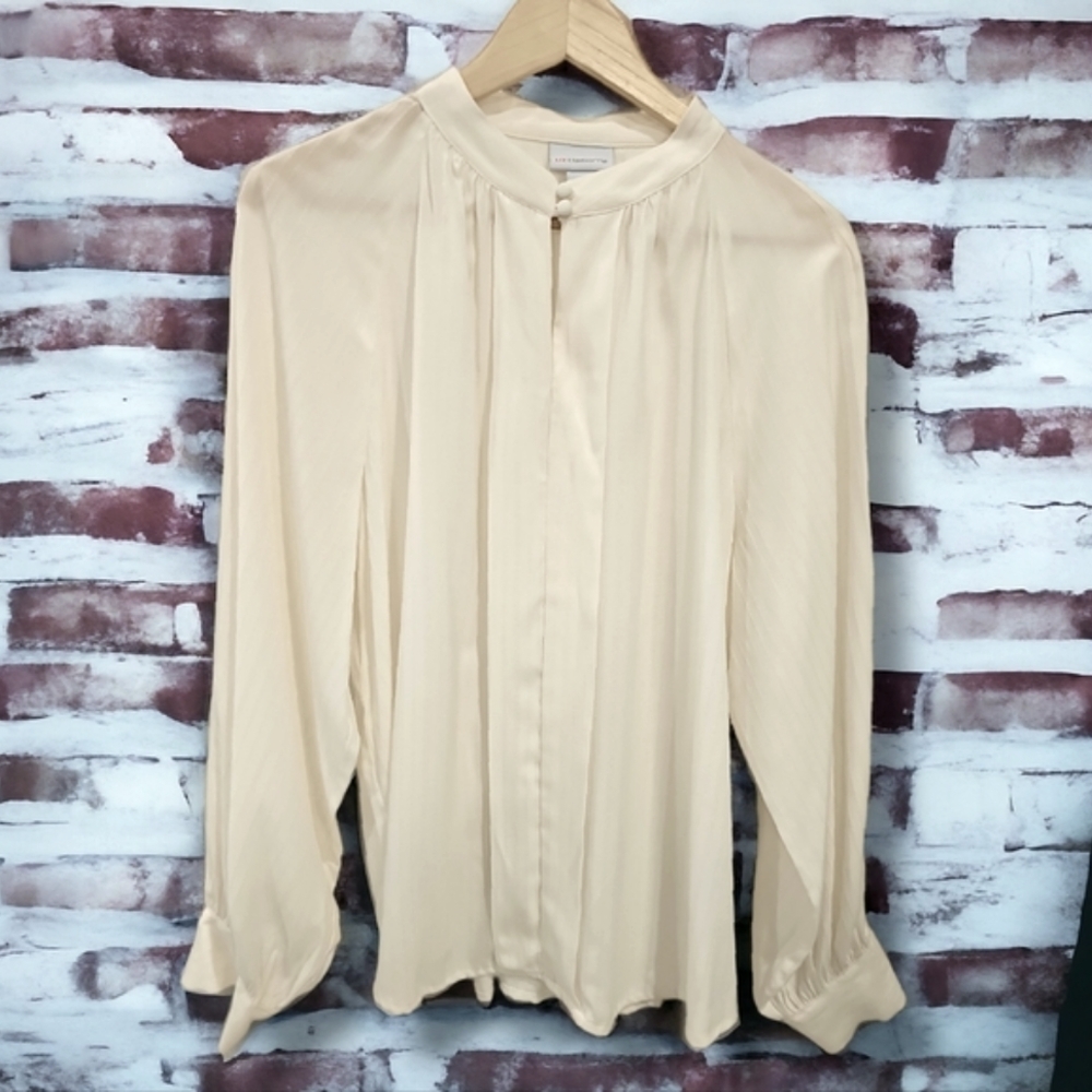 Liz Claiborne Cream Long-Sleeve Top - Size XL
